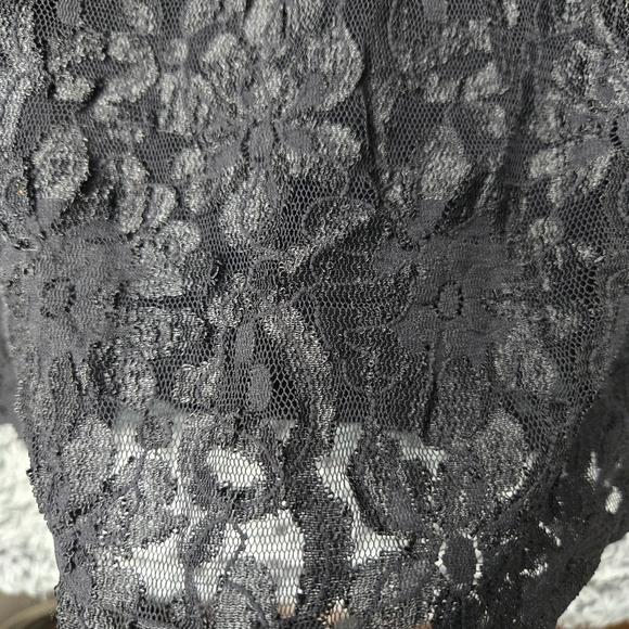 Vintage Bisou Bisou Small Black Lace Short-Sleeve Lined Mini‎ Dress Made In USA - Picture 14 of 14